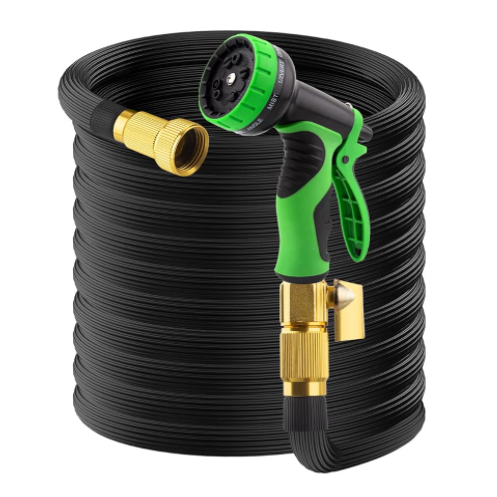 Flexible Garden Hose | 7.6m to 19m | 10 Spray Patterns | Brass Fittings | Tangle Resistant | 1.04kg