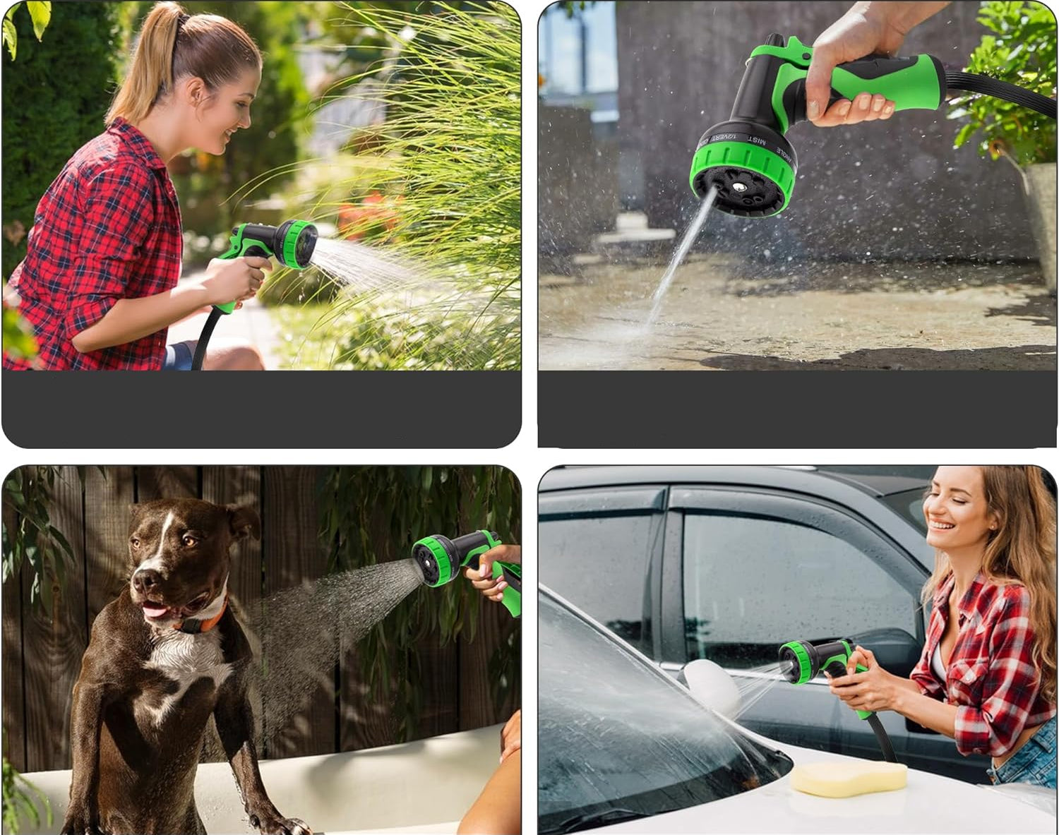 Flexible Garden Hose | 7.6m to 19m | 10 Spray Patterns | Brass Fittings | Tangle Resistant | 1.04kg