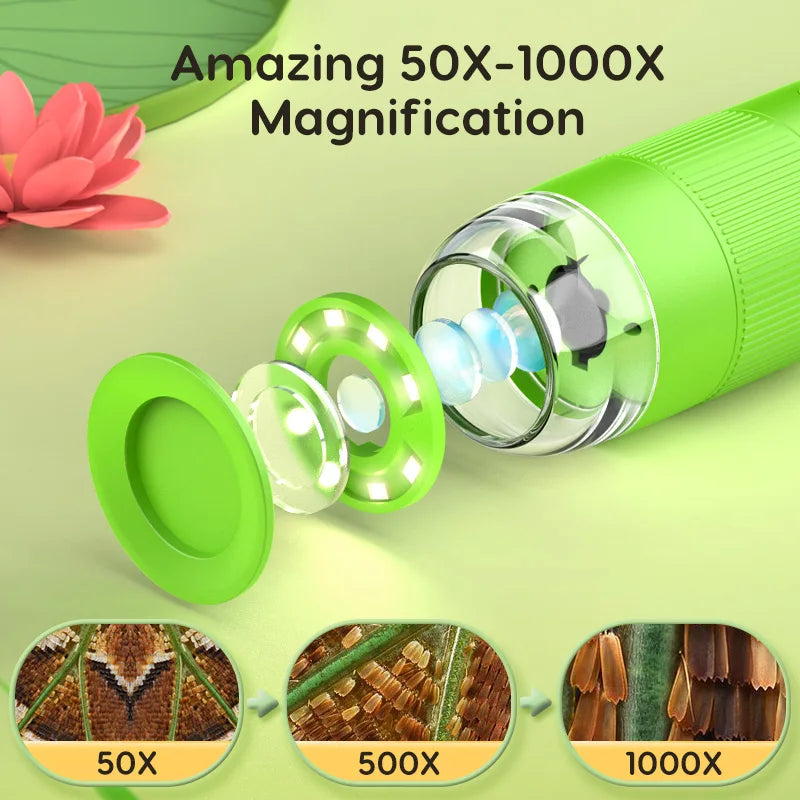 Handheld Digital Microscope for Kids and Collectors | 1000x Magnification