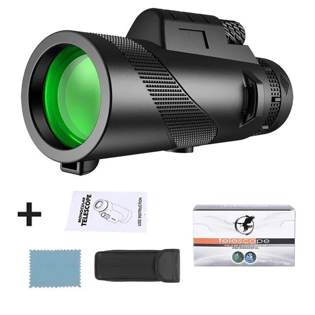 Compact Monocular Telescope for Bird Watching – 80x Magnification