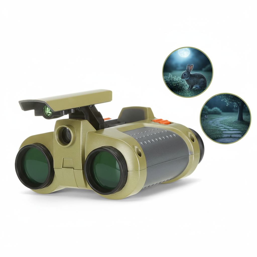Children's Night Vision Binoculars with 4x Zoom and 8m Range – Weatherproof