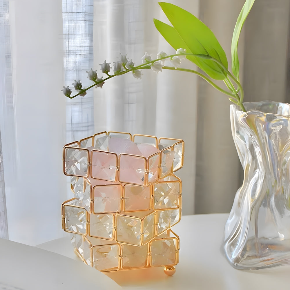 Sleek Square Crystal Table Lamp with Touch Control – Ideal for Any Room