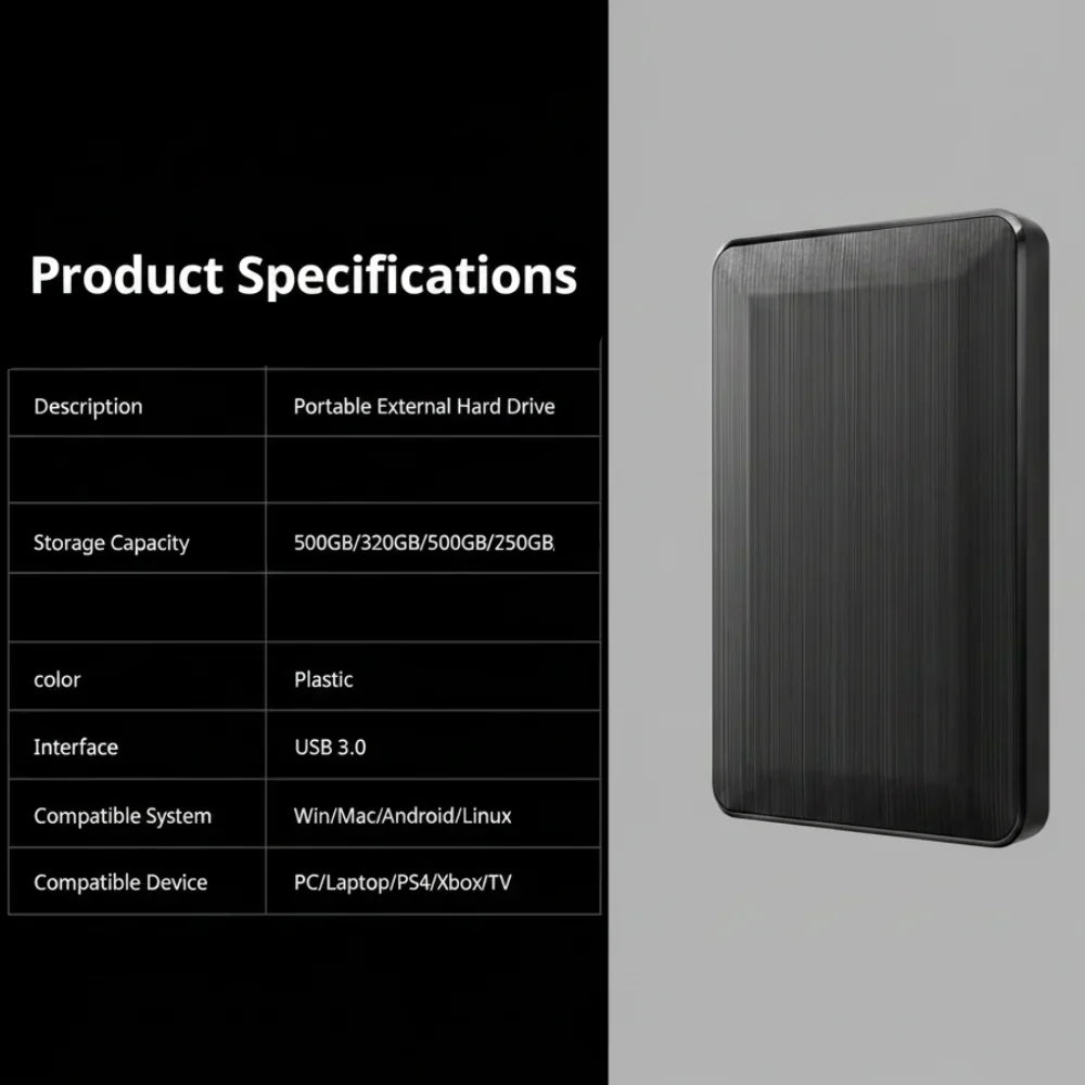 Compact High-Speed External Storage Drive with USB 3.0