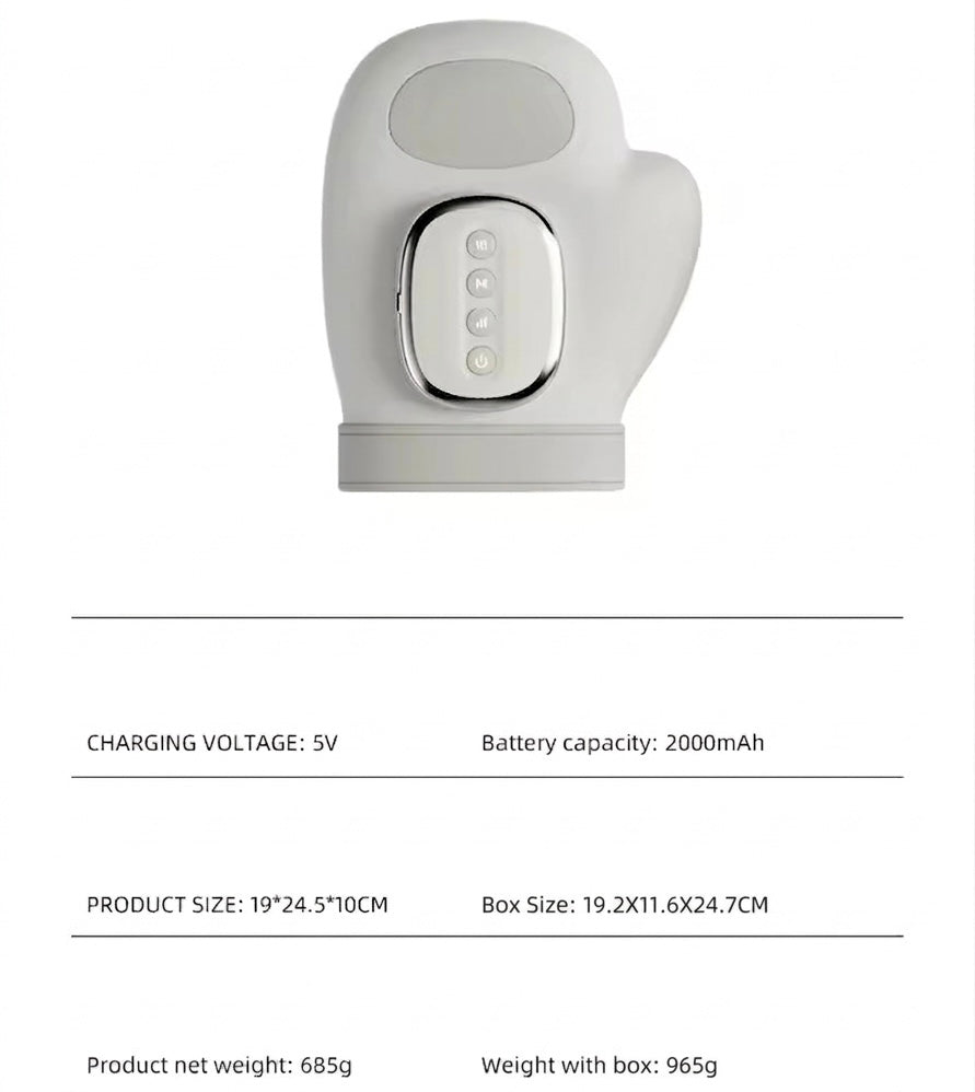 Hand Massager with Air Compression, Heat, 3 Settings & 5 Intensities, 2000mAh Rechargeable