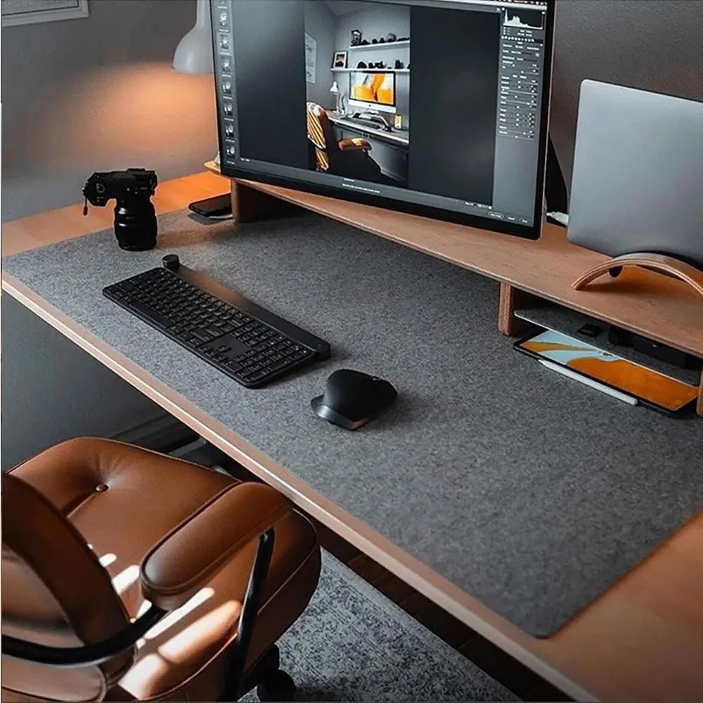 ElegantDesk Pro Wool Felt Mat for Stylish Workspace Safety