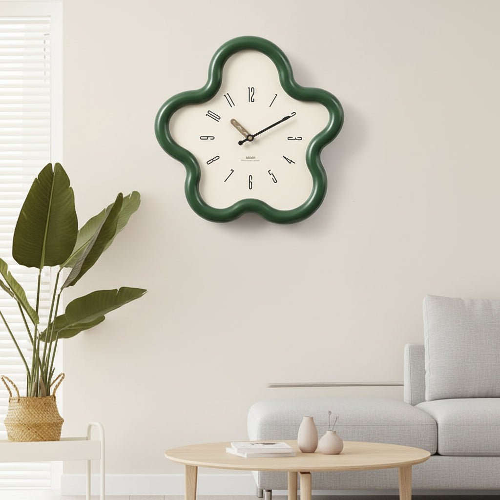 SerenityBloom 3D Floral Pendulum Wall Clock with Quiet Mechanism