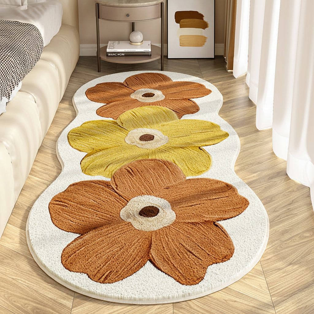 Charming Floral Area Rug with Unique Shape for Cozy Spaces