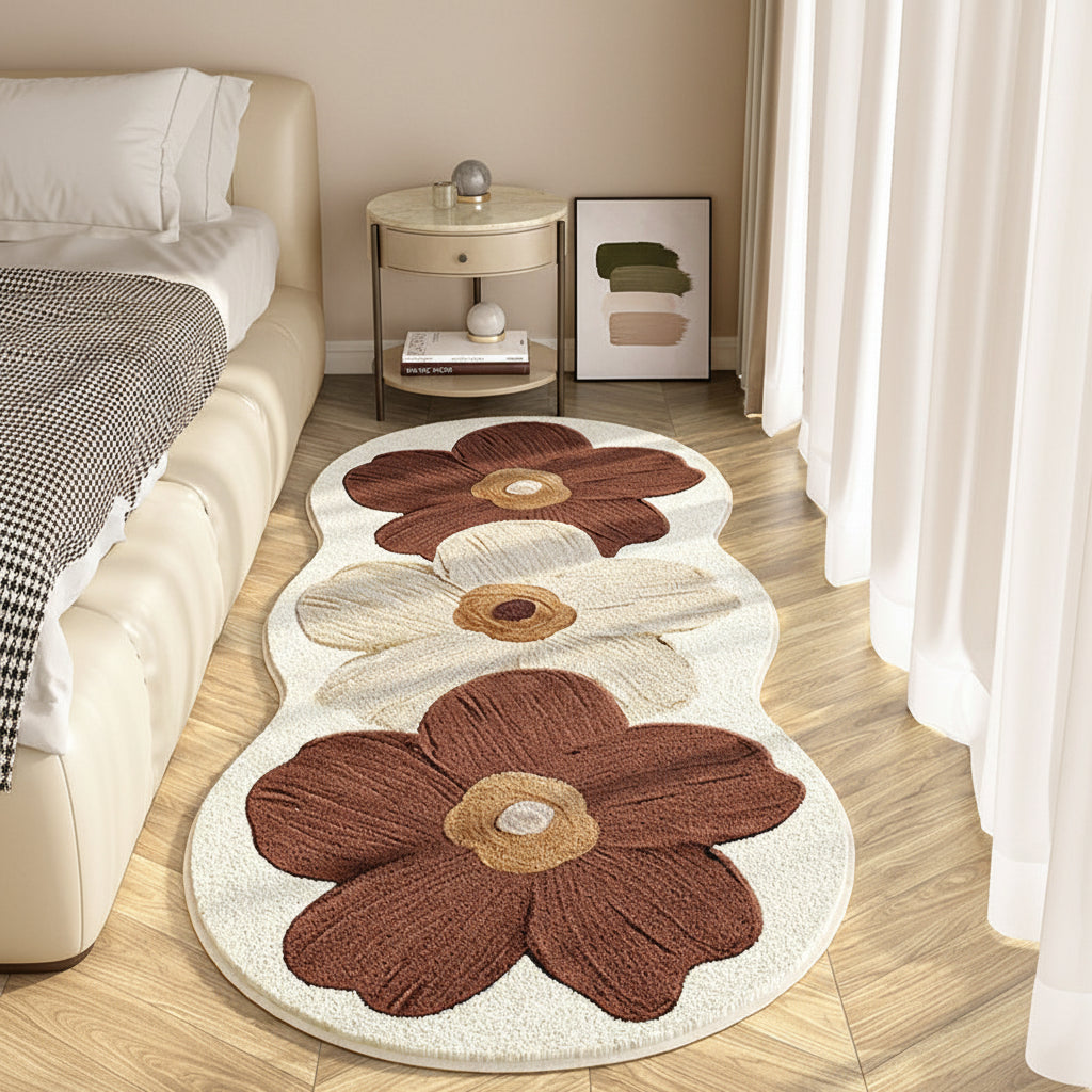 Charming Floral Area Rug with Unique Shape for Cozy Spaces
