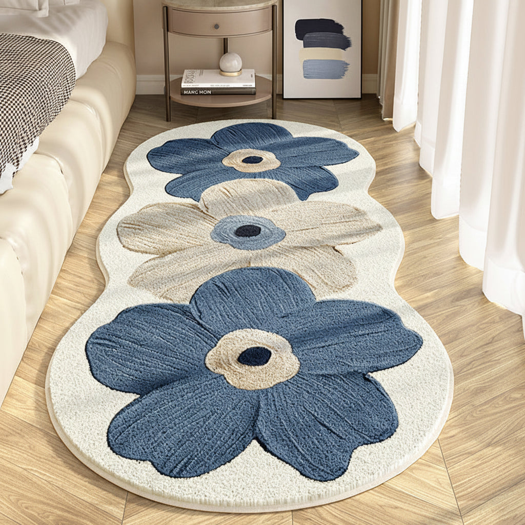 Charming Floral Area Rug with Unique Shape for Cozy Spaces