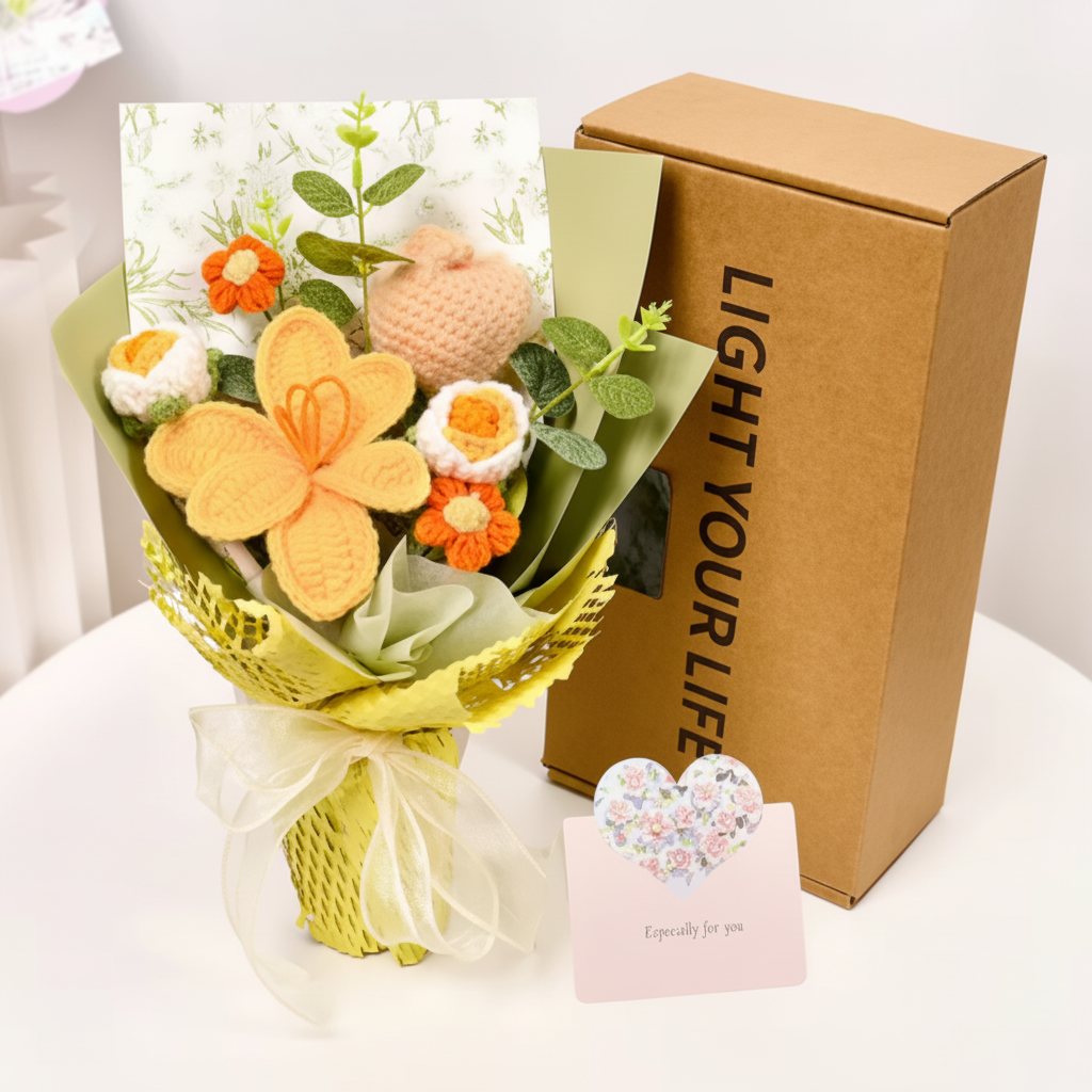 Charming Yarn Tulip Arrangement for Timeless Home Decor