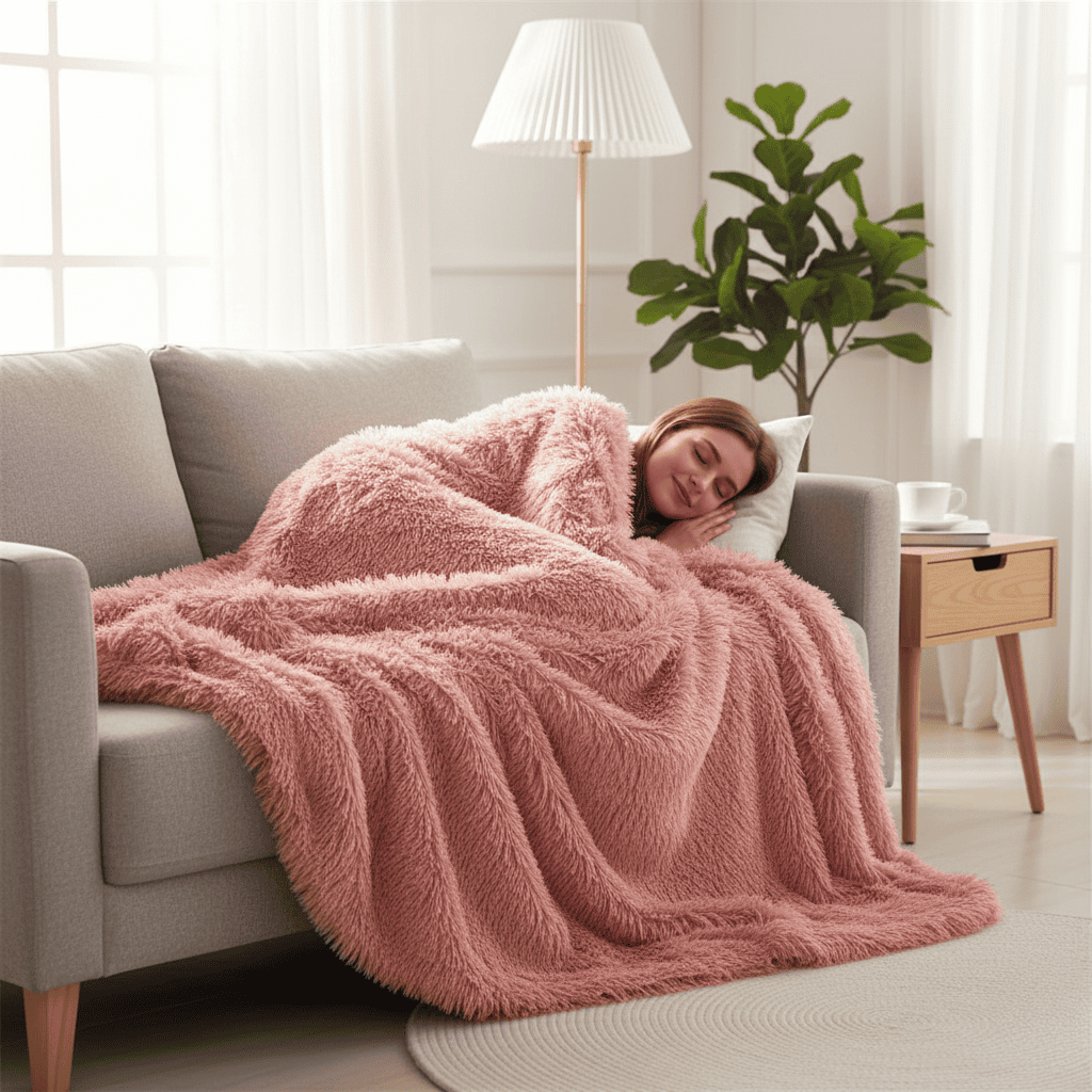 CozyNest Luxe Faux Fur Throw Blanket for Ultimate Comfort
