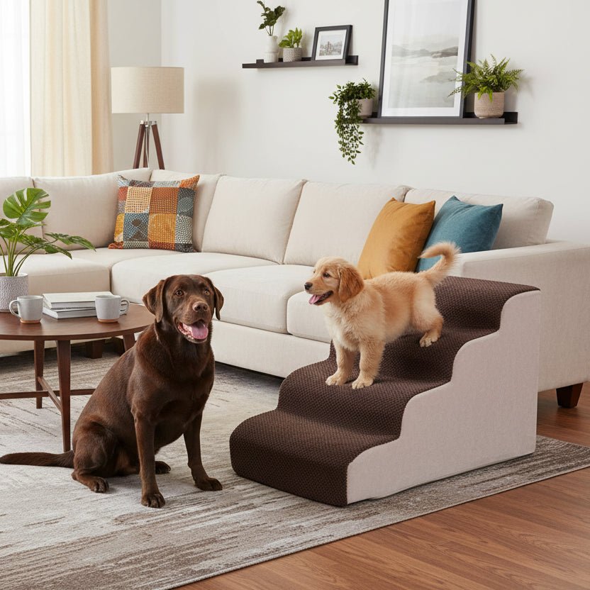 ElevateEase Premium Foam Pet Steps for Safe Indoor Use