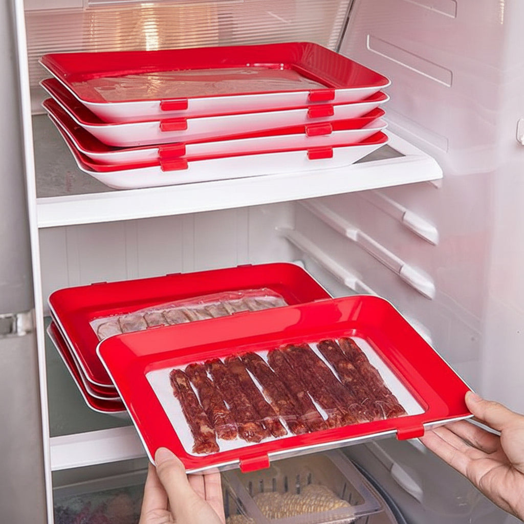 Eco-Friendly Food Storage Tray with Flexible Seal System