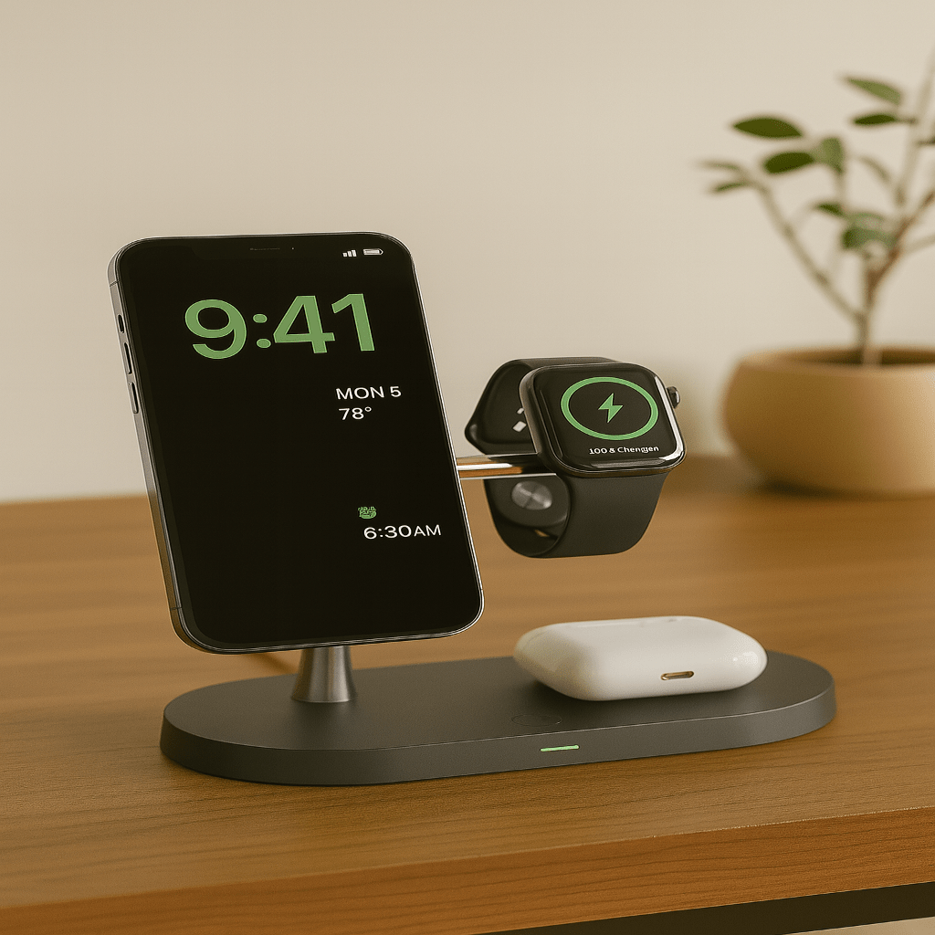 PowerHub 3-in-1 Magnetic Charging Dock for iPhone, Watch & AirPods