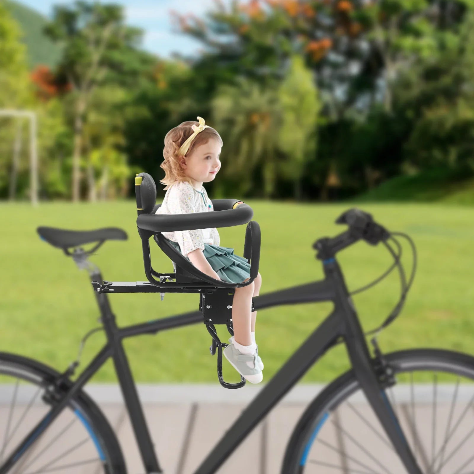 Child Bike Seat for Front Mounting | Fits Ages 8 Months to 6 Years | Holds Up to 35kg / 77lbs | Adjustable | Two Installation Choices