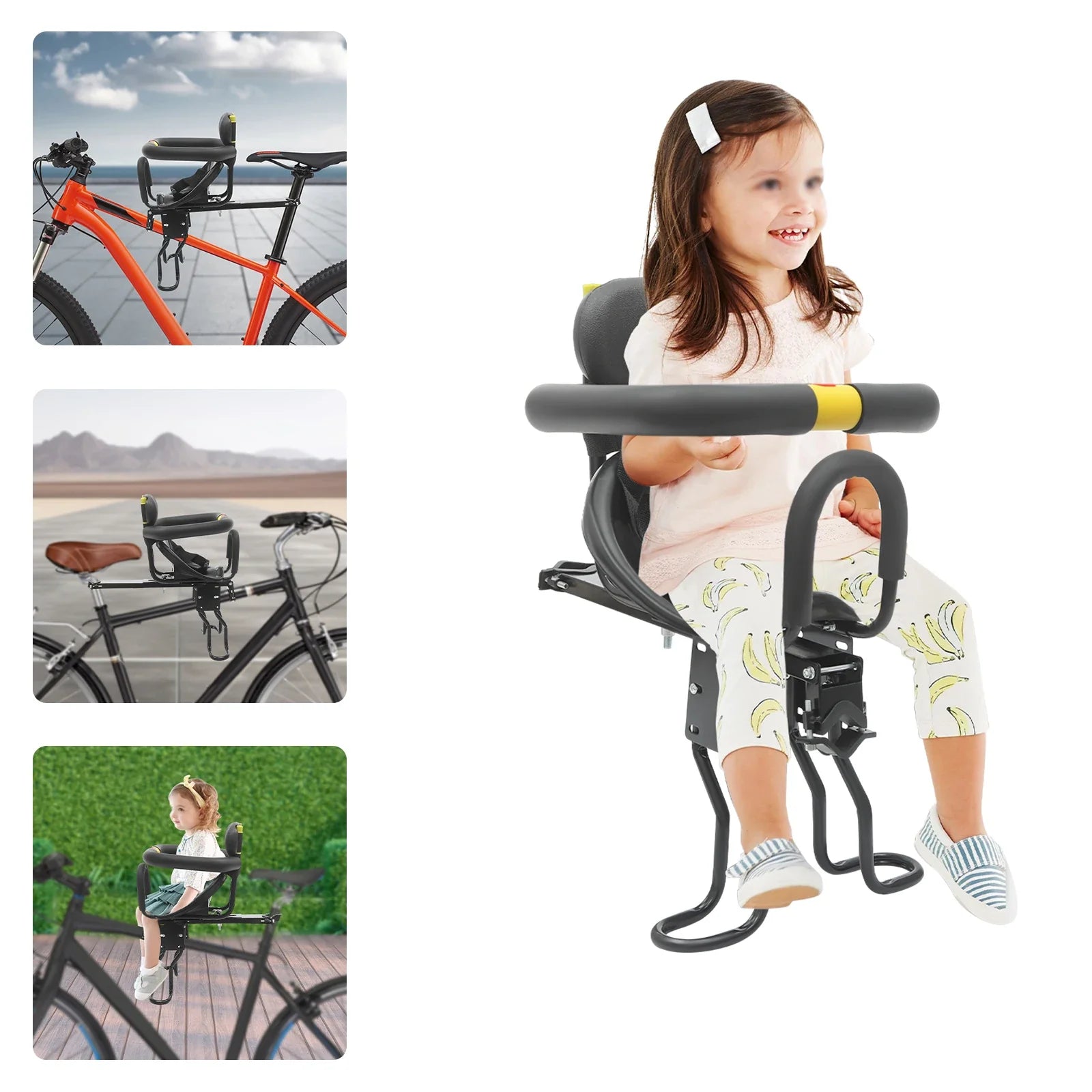 Child Bike Seat for Front Mounting | Fits Ages 8 Months to 6 Years | Holds Up to 35kg / 77lbs | Adjustable | Two Installation Choices