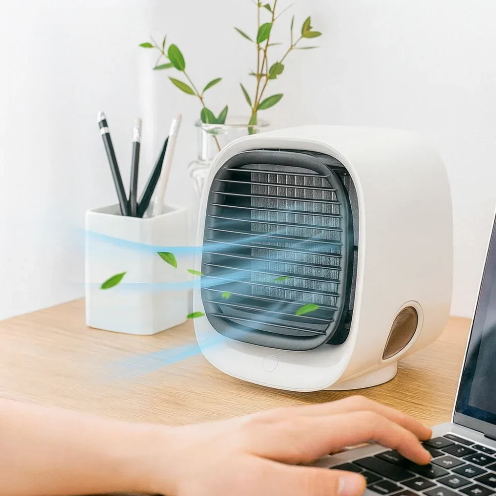 Dual-Function USB Air Cooler and Humidifier for Small Spaces