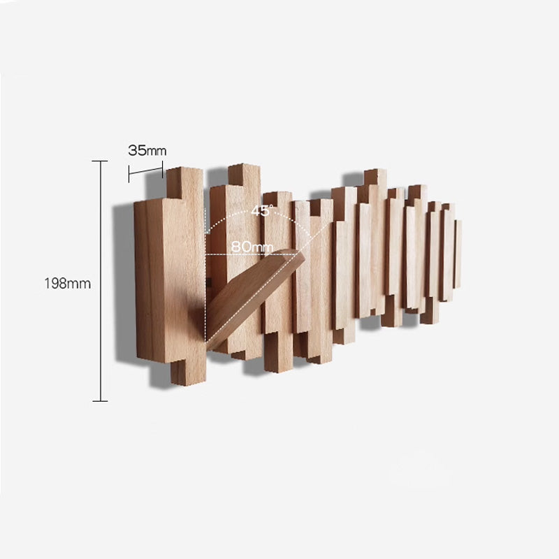 Taavita Wooden Wall Mounted Coat Rack with Piano Hooks: A Blend of Rustic Elegance and Modern Design
