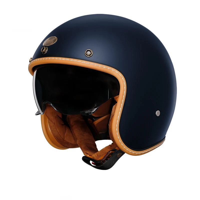 Lightweight Open Face Motorcycle Helmet with Retro Design for Comfort