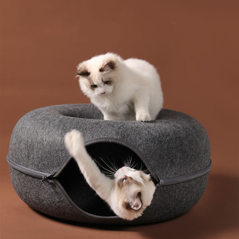 Cat Bed Tunnel with Detachable Cover – Cozy Nest for Play and Sleep