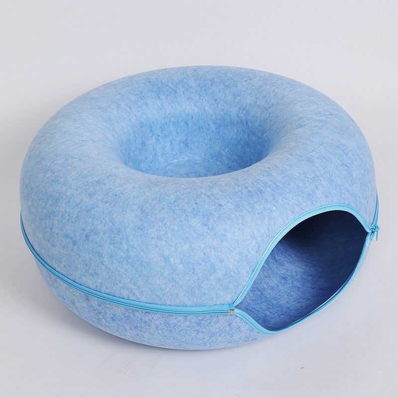 Cat Bed Tunnel with Detachable Cover – Cozy Nest for Play and Sleep