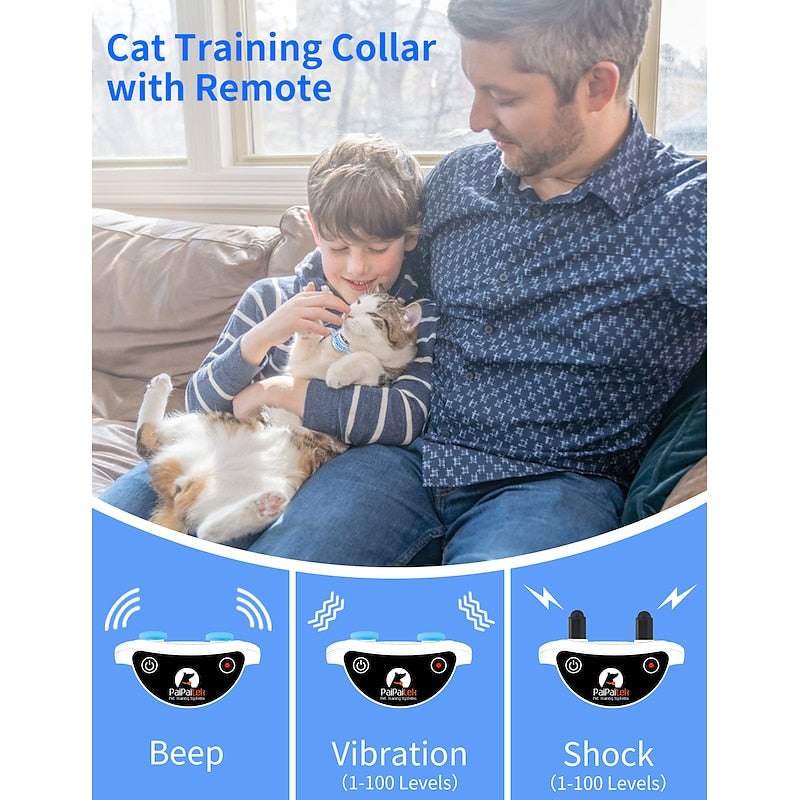 Cat Training Collar with Remote Control for Behavior Correction