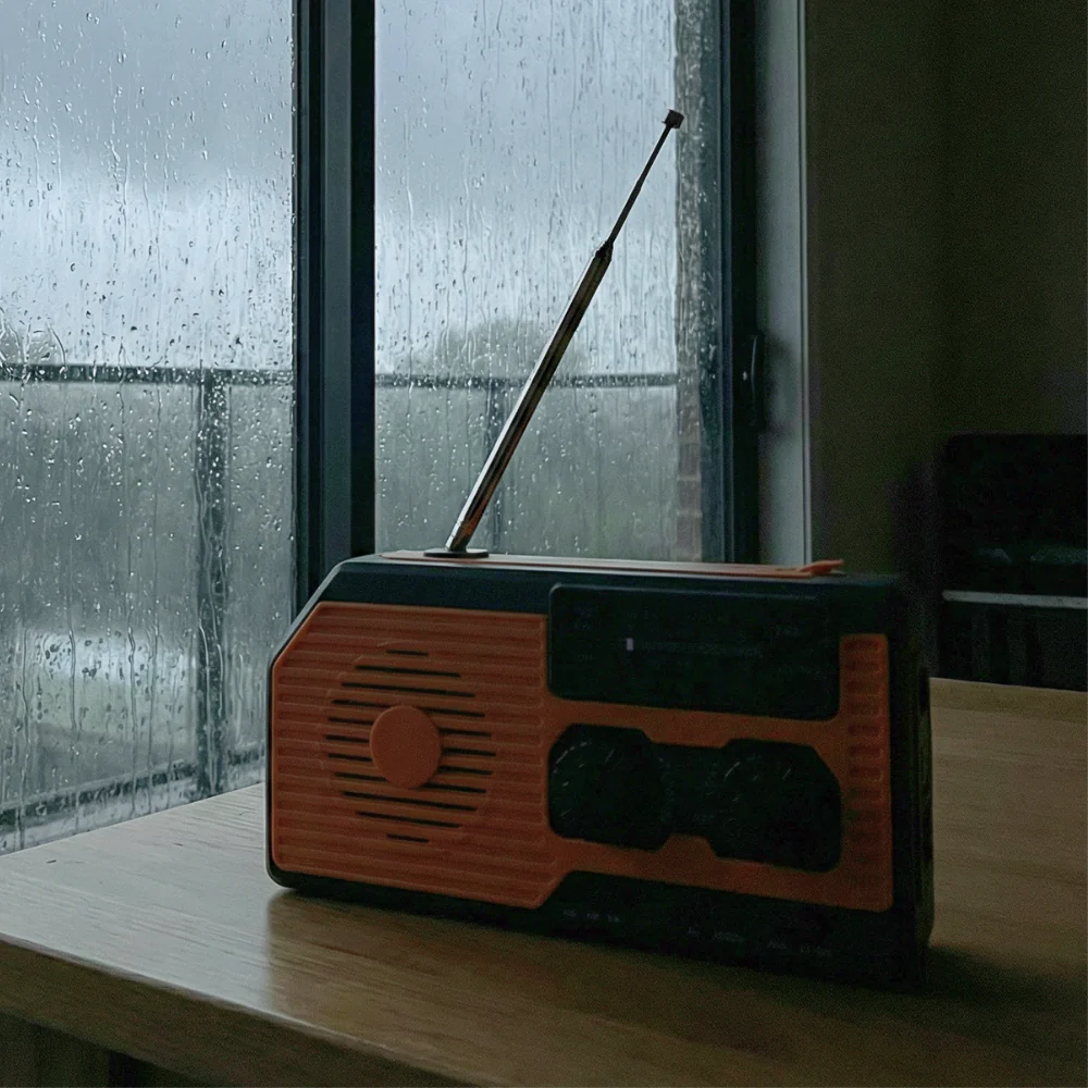 SurvivorTech 4-in-1 Emergency Radio with Solar, Hand Crank & Power Bank