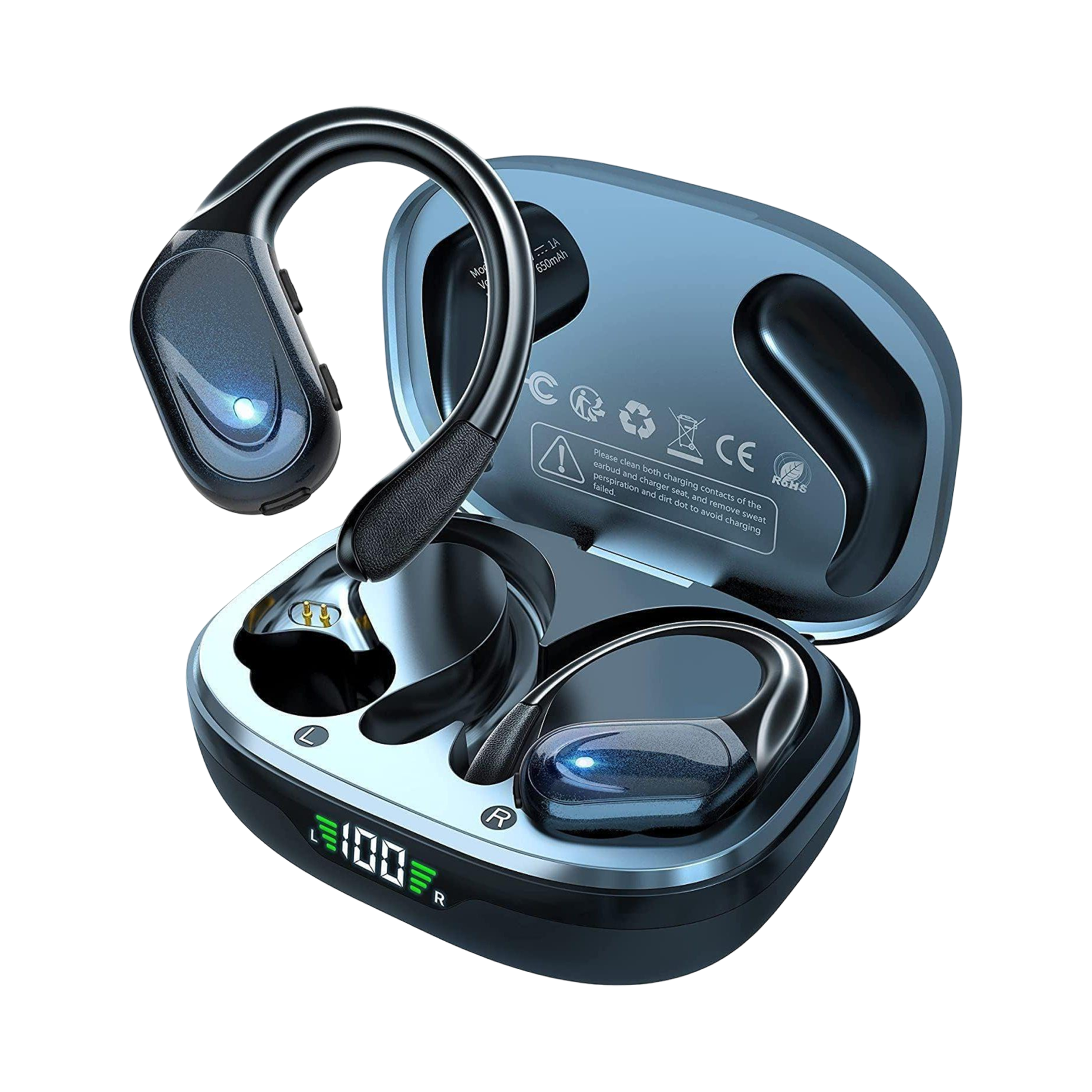 Secure-Fit Gym Earbuds with 80-Hour Battery Life - Waterproof Audio