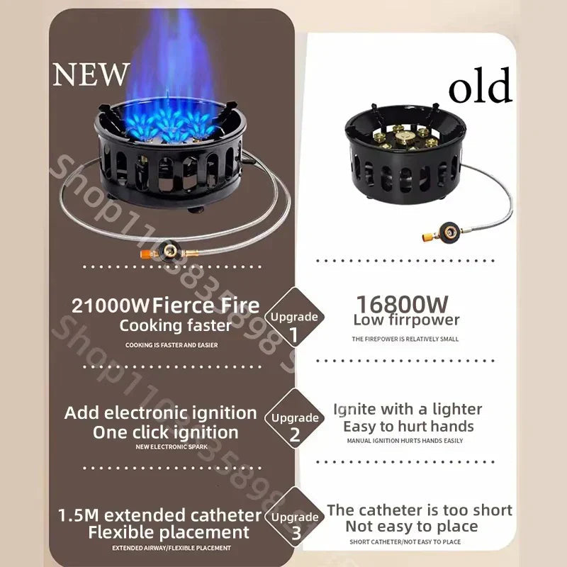Compact Outdoor Gas Stove - Foldable Design with Sturdy Stainless Steel