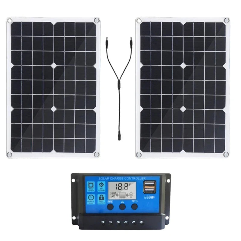 Lightweight 1200W Monocrystalline Solar Charger with Dual USB Ports