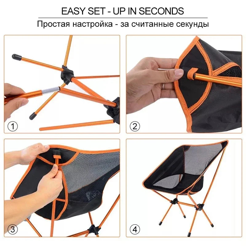 Compact Outdoor Set with Lightweight Camping Chair and Sand-Free Blanket