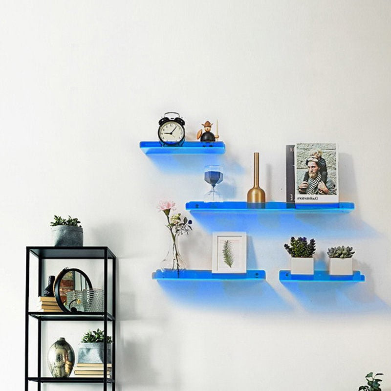 Industrial Floating Shelf in Elegant Blue – Simple Installation for Home Decor