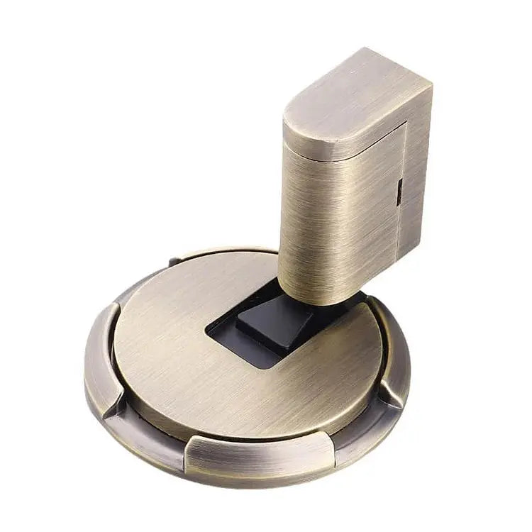 Zinc Alloy Floor Door Stop with Press-to-Lock Mechanism for Stability