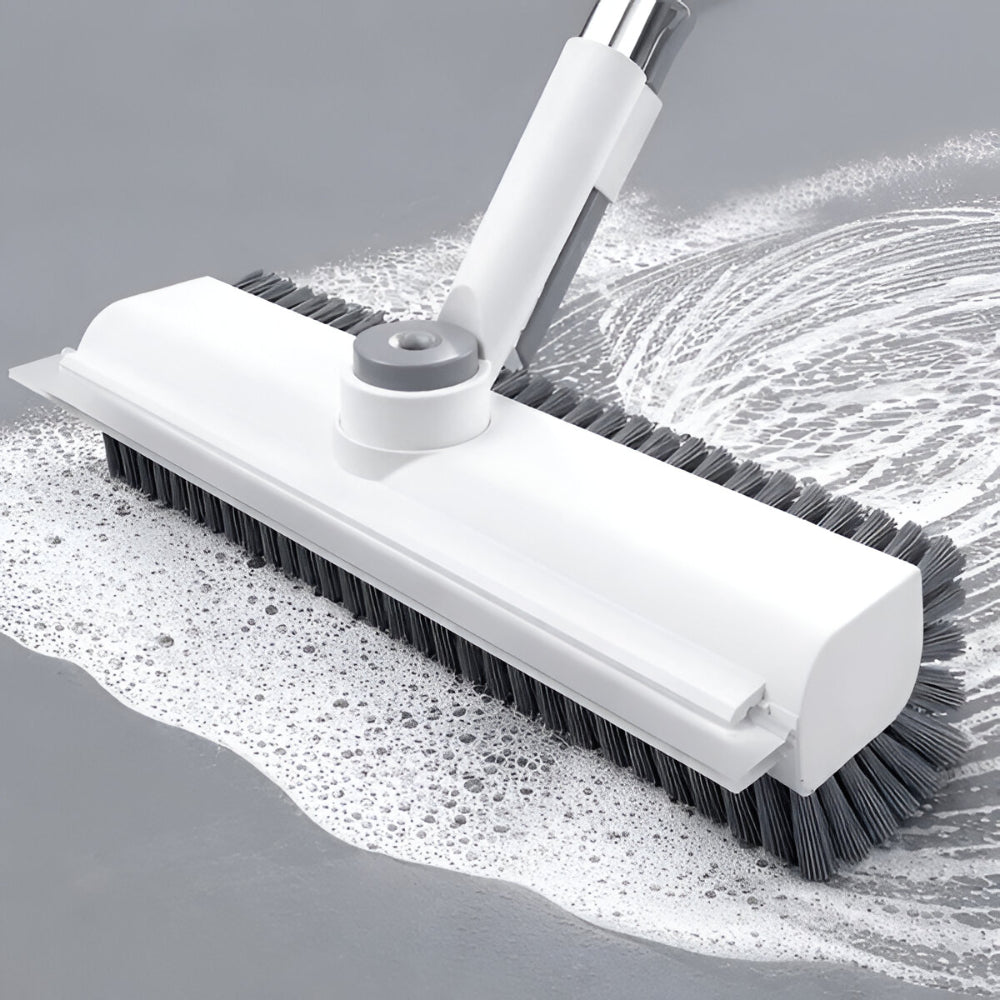 Extra-Long Handle Heavy-Duty Floor Scrubber for Tough Grime