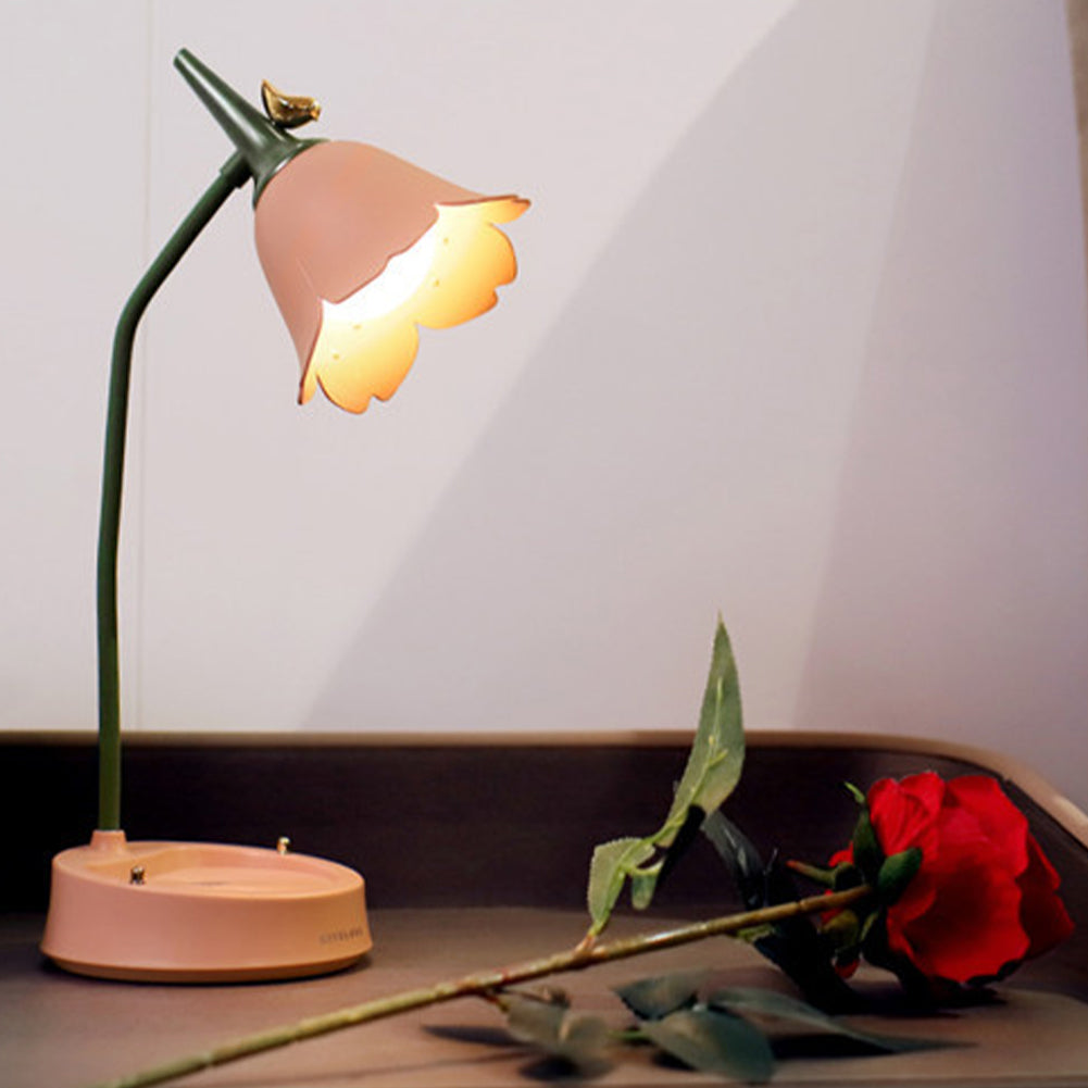 Petal-Inspired Touch Lamp with Adjustable Color Settings