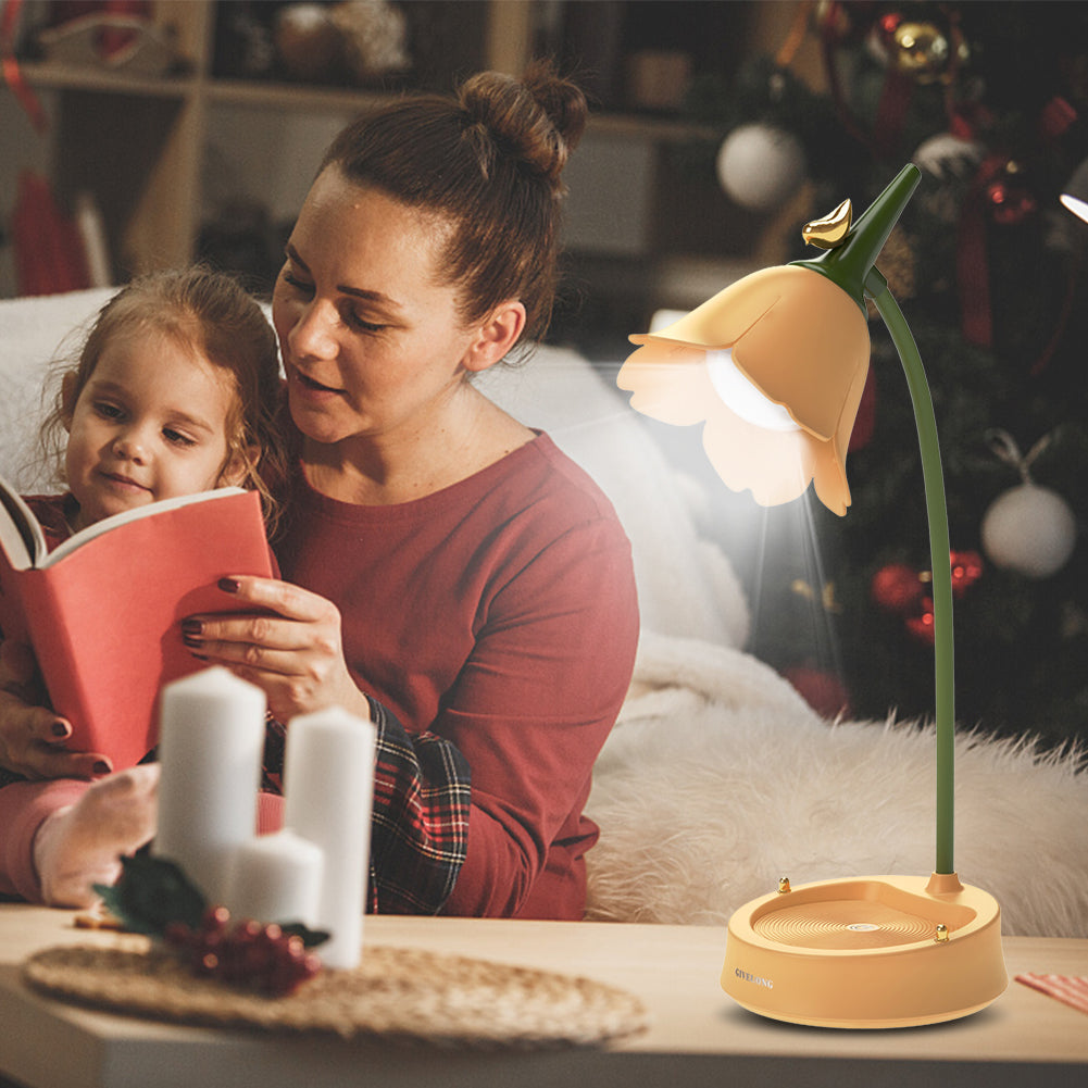 Petal-Inspired Touch Lamp with Adjustable Color Settings