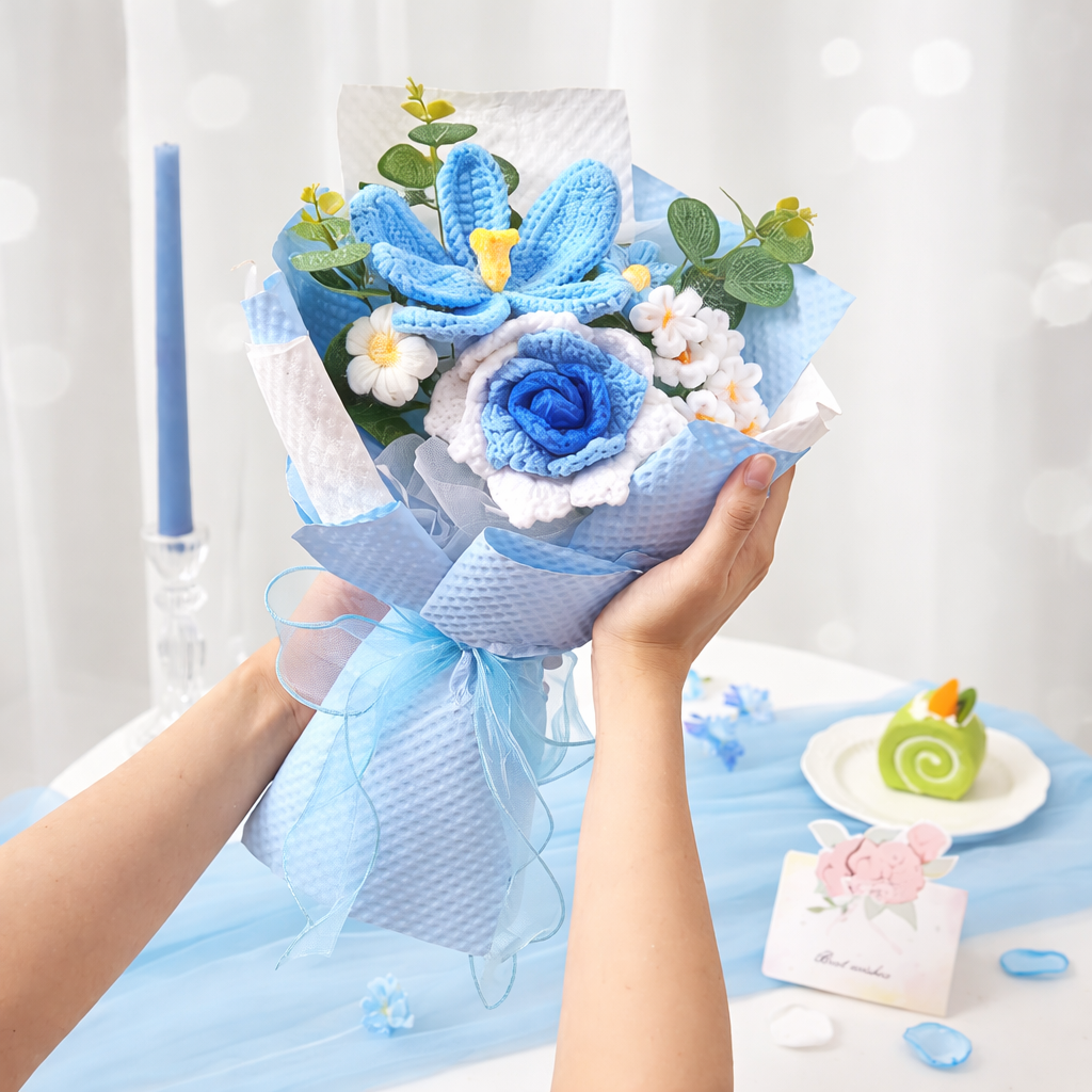 Handcrafted Floral Crochet Arrangement for Memorable Gifting