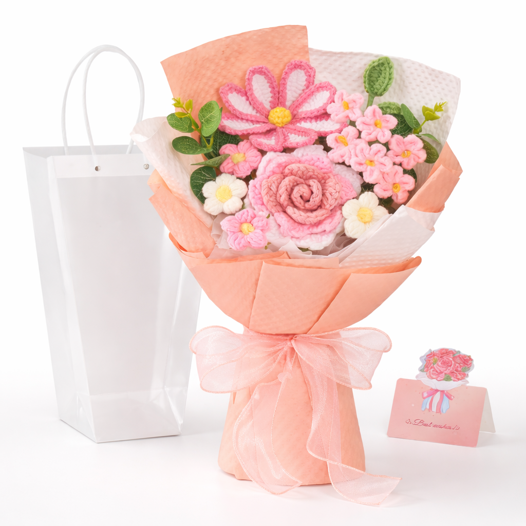 Handcrafted Floral Crochet Arrangement for Memorable Gifting