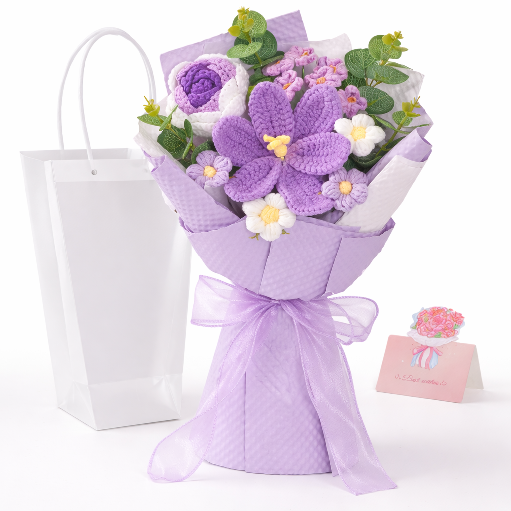 Handcrafted Floral Crochet Arrangement for Memorable Gifting