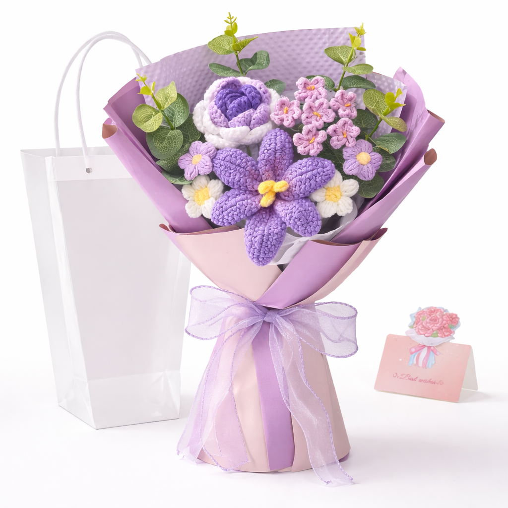 Handcrafted Floral Crochet Arrangement for Memorable Gifting