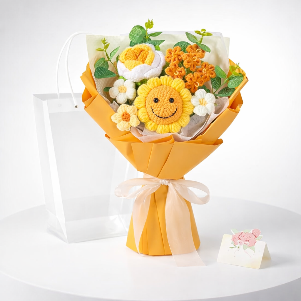 Handcrafted Floral Crochet Arrangement for Memorable Gifting