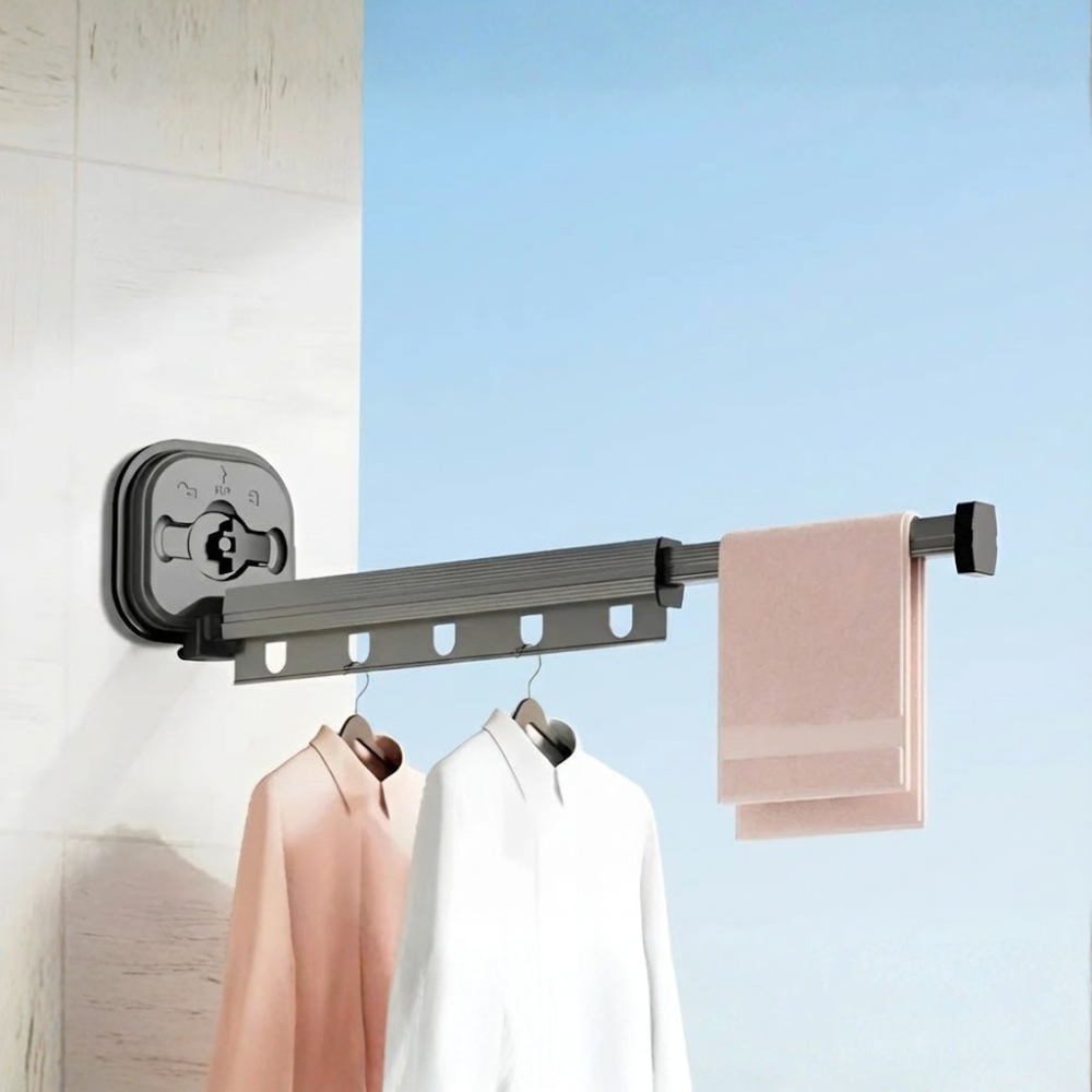 Compact and Versatile Laundry Drying Rack with Suction Mount