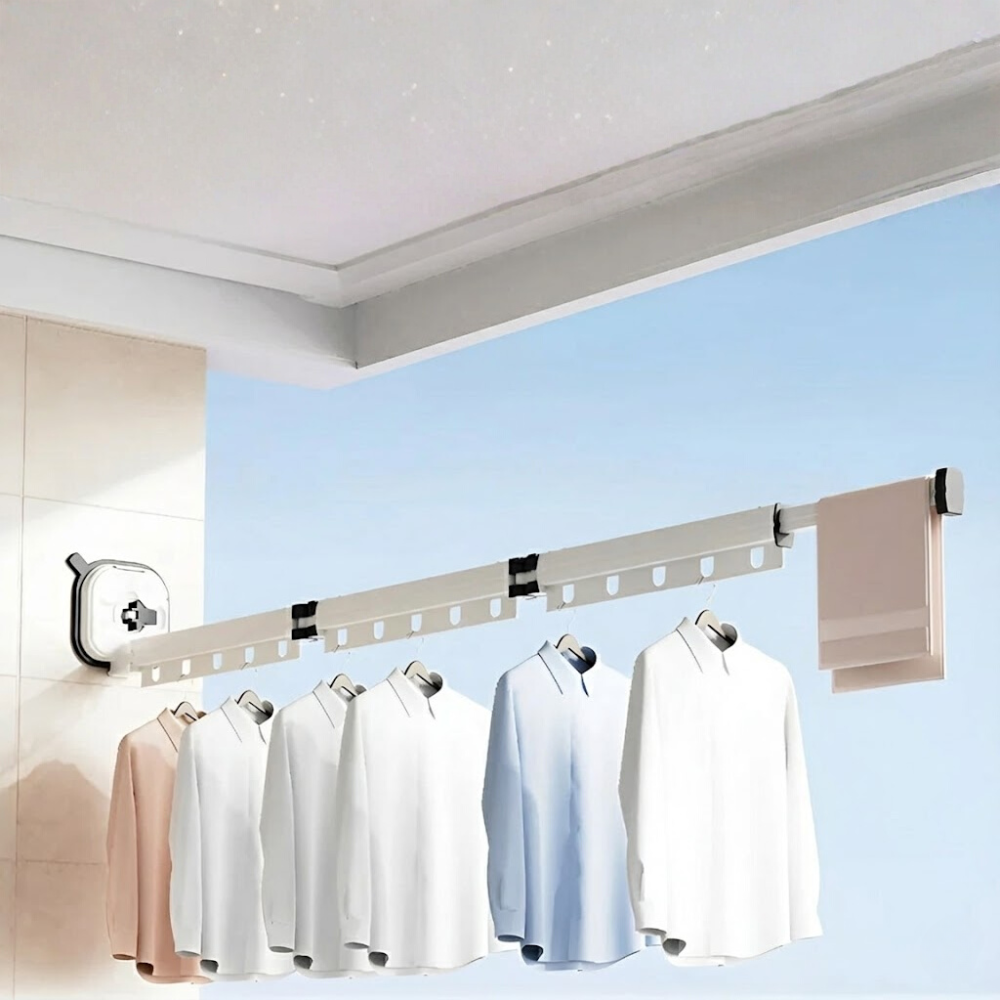 Compact and Versatile Laundry Drying Rack with Suction Mount