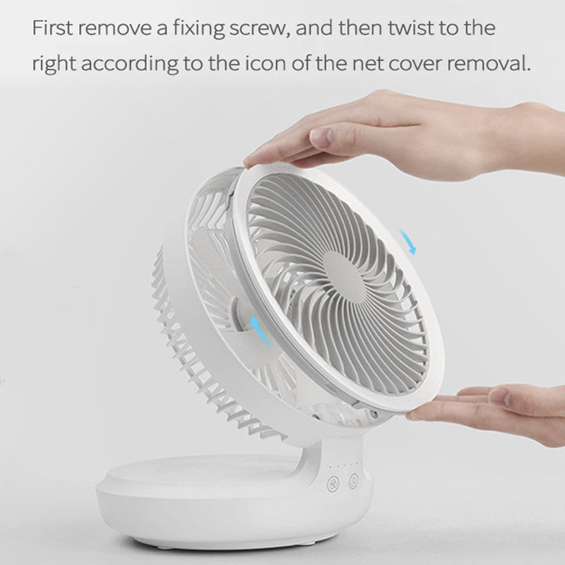 Compact Oscillating Fan with Adjustable Airflow and Night Light