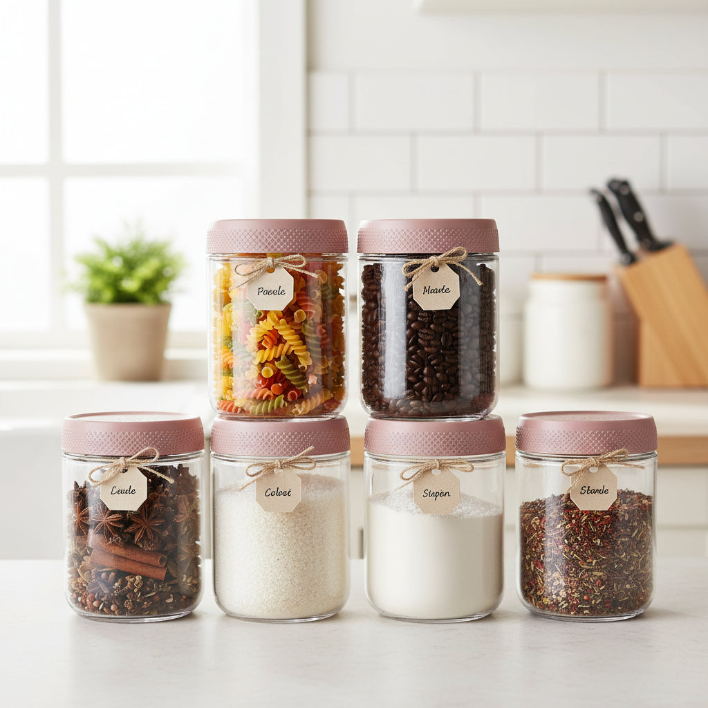 Space-Saving Glass Storage Containers with Secure Lids