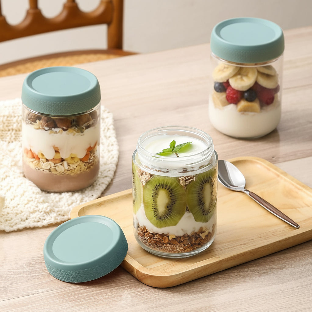 Space-Saving Glass Storage Containers with Secure Lids