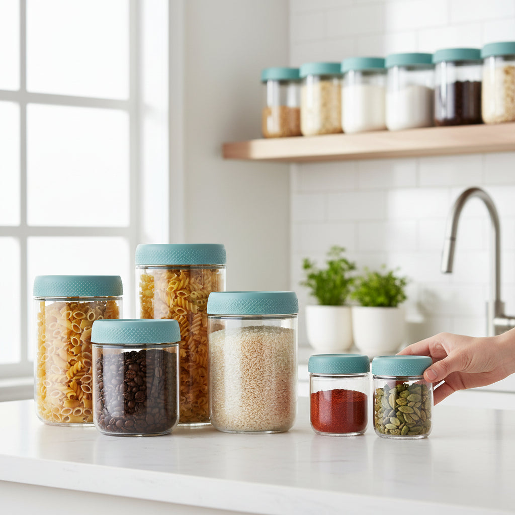 Space-Saving Glass Storage Containers with Secure Lids