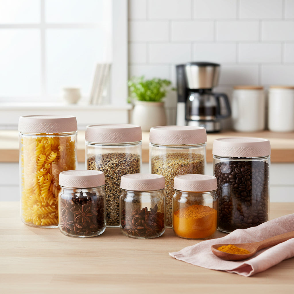 Space-Saving Glass Storage Containers with Secure Lids