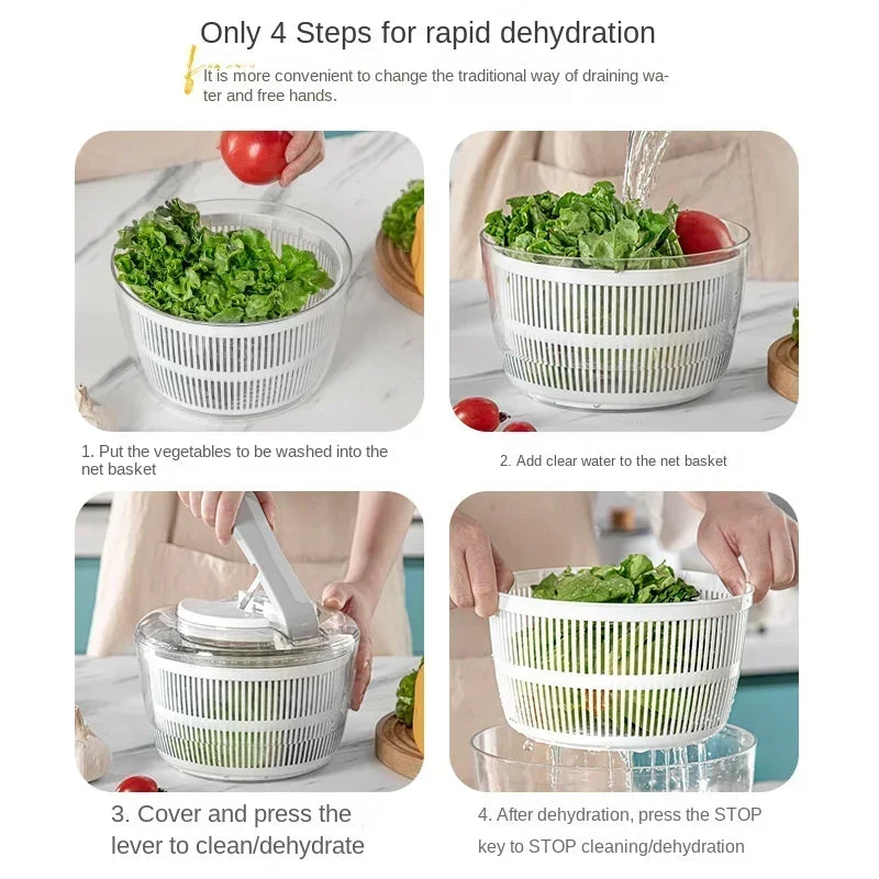 Salad Spinner for Crisp Vegetables | Easy Drying with Spin Mechanism