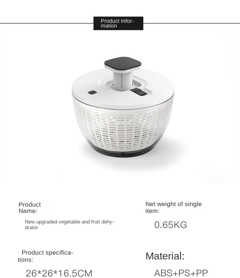 Quick-Dry Fruit and Salad Spinner Basket with Breathable Mesh